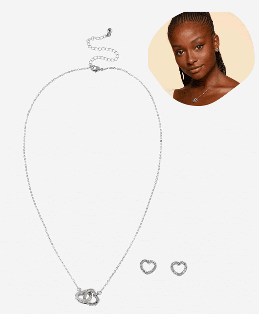 Conjunto Colar e Brincos Devotion Heart